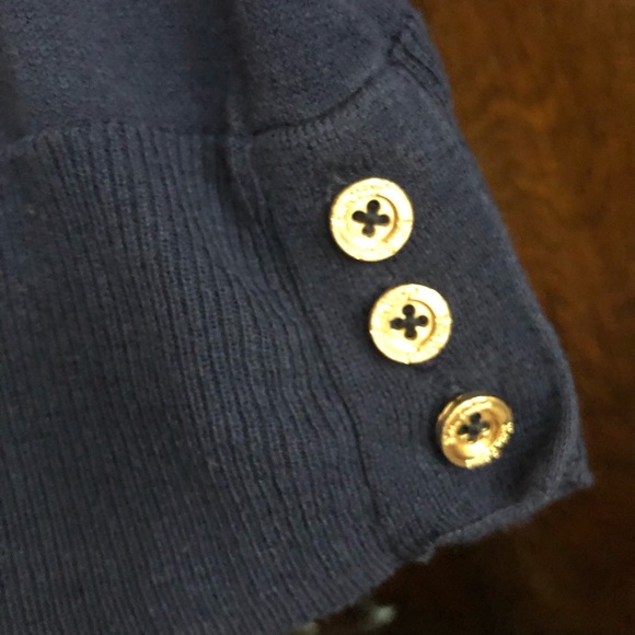 Lilly Pulitzer navy Tiger sweater gold button hem Womens Xxs 0, teen girls 14-16 - Picture 4 of 9